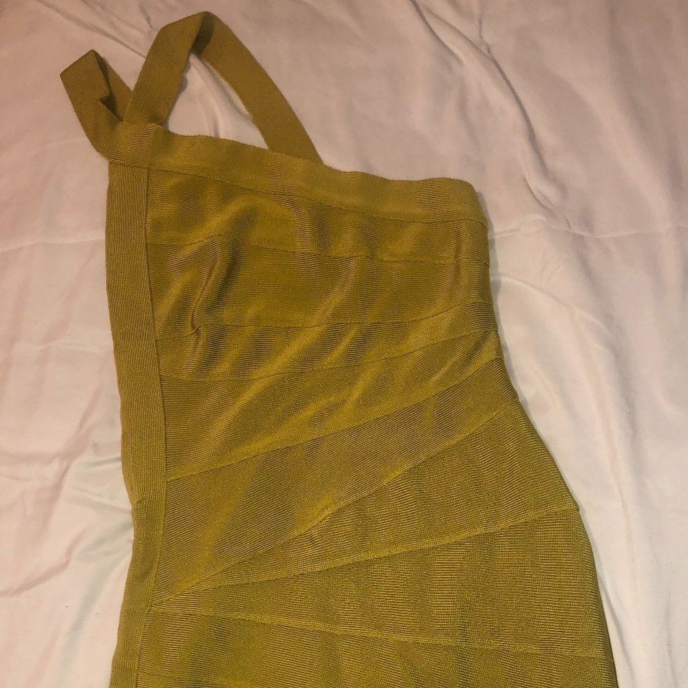 HERVE LEGER ASYMMETRICAL ONE OF A KIND DRESS